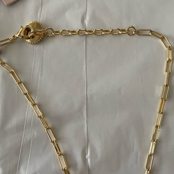 Mignonne Gavigan Coraline Necklace Goldtone Paperclip Chain Shells Pearl NEW - Picture 8 of 8